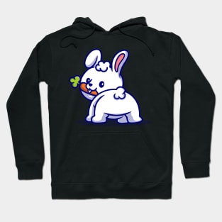 Cute Baby Rabbit Eating Carrot Cartoon Hoodie